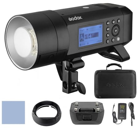 Godox AD400Pro All-in-One Outdoor-Blitzlicht Speedlite TTL Auto-Blitz GN72 1/8000 s HSS 2,4G Wireless Eingebaute 2600mAh Akku für Canon E-TTL II, Nikon i-TTL, Sony, Fuji, Panasonic, Olympus Kamera
