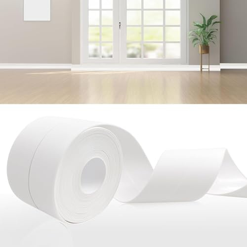 DIKARIYA Weichsockelleiste Selbstklebend Weiß 25M PVC Sockelleiste 30x30mm | Sockelleiste Selbstklebend PVC Fussleisten Wasserdicht Flexible Leisten Abschlussleiste Knickleiste für Küche Bad Badezimmer