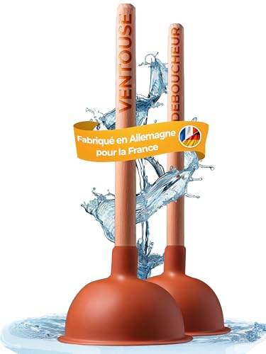 Pömpel Set 110+140mm – Saugglocke & Pümpel Made in Germany | Abflussfrei WC | Pümpel & Abflussreiniger für Dusche, WC Badewanne & Waschbecken | Top Handwerksqualität | Made in Germany | aquabook | Pömpel