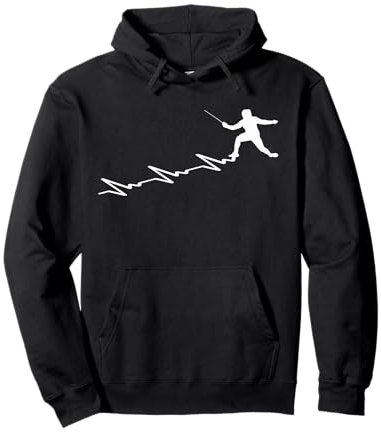 Fechten Herzschlag EKG Fechtsport Degenfechter Pullover Hoodie
