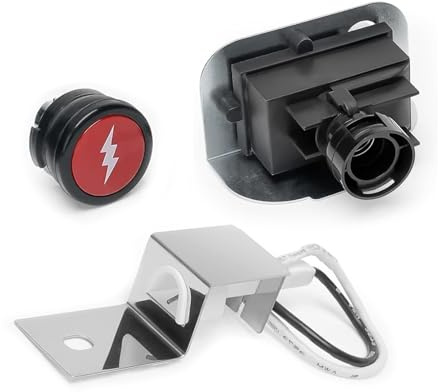 Ersatz-Anzünderkit für Weber Q1200 Q2200 Gasgrills, Elektronischer Zünder-Kit inklusive Druckknopf, elektronischer Buchse und Keramikelektrode