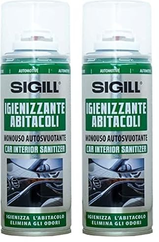 SIGILL, Igienizzante Abitacoli, Prodotto Spray per il Trattamento Igienizzante Ideale per Sistemi di Aria Condizionata di Autovetture e Piccoli Ambienti, Made in Italy, Bombola 200 ml