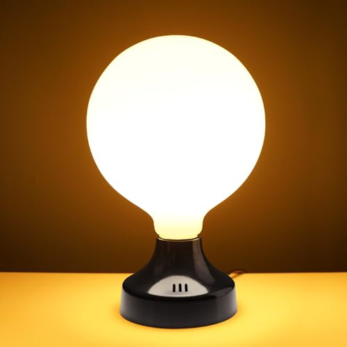 BrightWish Lampada da Comodino LED 3000K Luce Calda - Moderna con Interruttore & Spina EU, Protezione Occhi Senza Sfarfallio, Compatta per Camera da Letto/Scrivania Bambini