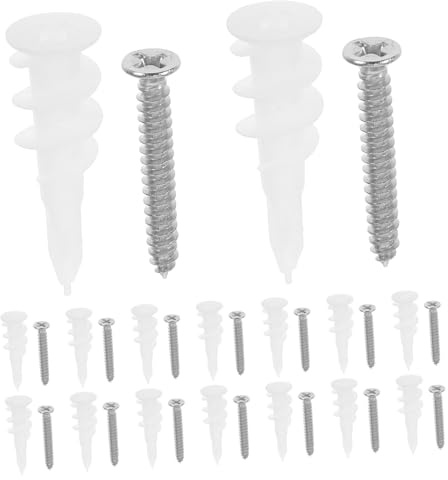 SOPOTUTU 50sets Heavy Duty Expansion Pipe Screw Wall Anchors for Drywall and Concrete Screws and Anchors Kit for Plaster Walls Hanging