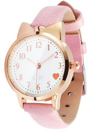 Toyvian Kids Analog Watch, Childrens Wrist Learning Girls Student Watch Leather Strap Watches for Everyday School and Leisure