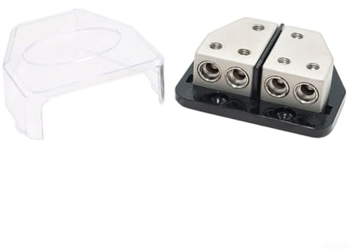 Cobre para bloque de distribución de energía automotriz con múltiples ranuras para fusibles, terminal de crimpado y distribuidor de tierra para aplicaciones eléctricas de vehículos (negro)