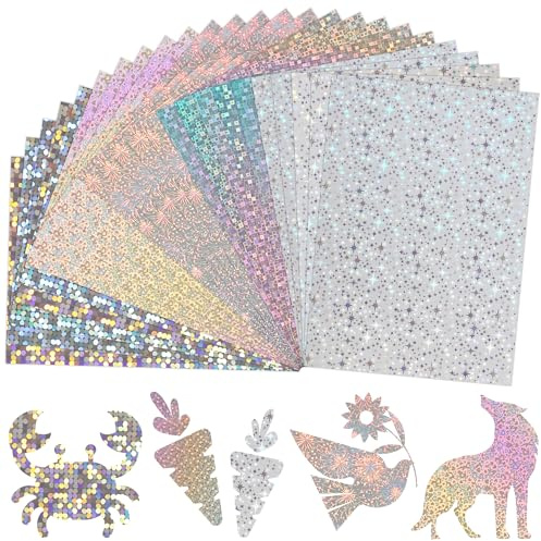A4 Silber Spiegelkarton mit gemustertem Mix 25 Blätter 5 Muster 250 g/m²