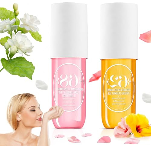 Parfum, Spray Corporel pour Femme, Spray Parfum Longue DuréE, Brume ParfuméE Pour Cheveux Et Corps, Brume Parfumée, Parfum Femme pour les voyages, cadeau pour femme (2PCS/90 ML)
