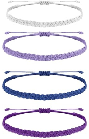 Handgjorda Vävda Vänskapsarmband - 6x6x0,5cm 4X Färgglada Justerbara Twisted Rope Set | Distinkta Handvävda Handledssmycken För Kvinnor Tonåringar Vänner Söt Presenttillbehör Armbandsset