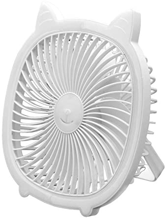 Pitadue Ventilador USB portátil con luz nocturna de 3 velocidades recargable por USB y para camping, senderismo, picnic, uso y estudio, multifuncional