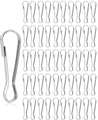 TOZBLEU 50 Pack Anillas para Cortinas de Metal Acero Inoxidable Ganchos Cortina Ducha Anillos Baño Resistente a la Oxidación 4 cm Anillas Grandes para Pinzas Cortinas Ganchos