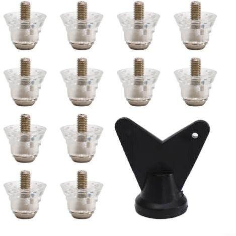 Crampons de rechange pour chaussures de football de 5 mm de diamètre - Lot de 12 crampons à vis pour une traction optimale lors du rugby et de la randonnée sur l'herbe (16 mm)