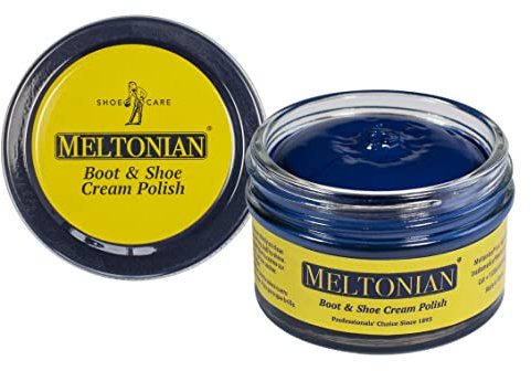 Meltonian Cream | light Navy 181 | Quality Shoe Polish for Leather and Leatherette (Synthetic) | Use on Boots, Shoes, Belts, Gloves, Purses and Accessories | Leather Conditioner | 1.7 OZ Jar