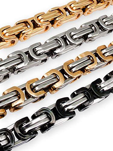 Fly Style 9 mm Starke Vierkant-Königskette oder Königs-Armband aus Edelstahl