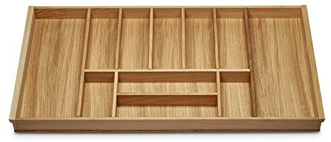Orga-Box III EICHE Besteckeinsatz 473 x 897 mm mit 11 Fächer | für 100er Schublade für Nobilia 08.2012 - 12.2024 Holz-Schubkasteneinsatz