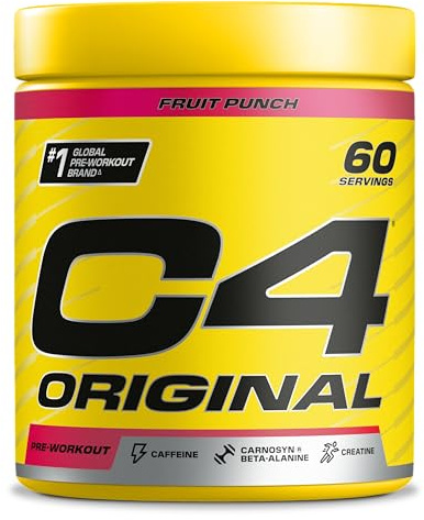 C4 Original Beta Alanine Sports Nutrition Bulk Pre Workout Powder for Men & Women | Best Pre-Workout Energy Drink Supplements | Creatine Monohydrate | Fruit Punch | 60 Servings
