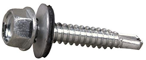 DOJA industrial | VITI AUTOFILETTANTI PER METALLO M5 | PACK 100 | 5,5 x 50 mm | Viti autoperforanti testa esagonale con rondella | Autofilettanti in acciaio per fissaggio carrozzeria Legno Lamiera