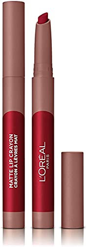 L'Oreal Paris Infallible Very Matte Lip Crayon Lipstick, Smudge Proof, Red Lipstick, 113 Brulee Ever, 1 kg