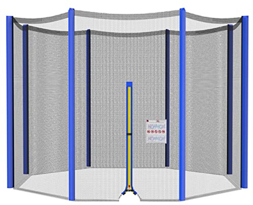 Cliselda Sicherheitsnetz für Trampolin Ersatznetz 305 cm 8 Stangen Blau