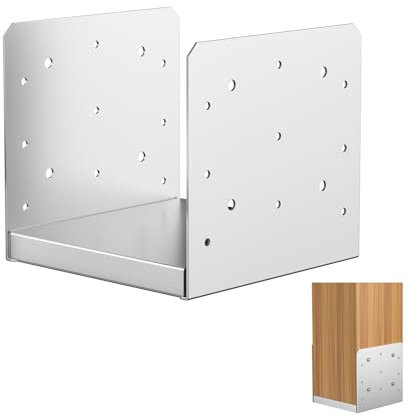 SPACEEUP 8x8 Post Base 1 Pcs Adjustable Post Anchor Bracket (Inner Size:7.5 x 7.5) Post Base Stainless Steel Concrete Post Anchor for Pavilion Deck Railing Support Decorative Anchor Plate