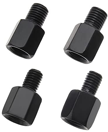 eMagTech 4x Schwarz Universell Motorrad Rückspiegel Halterung Adapter Höhenverstellung Schrauben M10 auf M8/10 Gewinde LH/RH