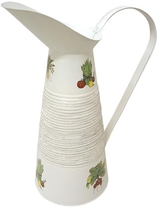 FLORERO Jarra REGADERA GALVANIZADA Grande 5 litros DECOPAUGE Blanco HORTALIZAS