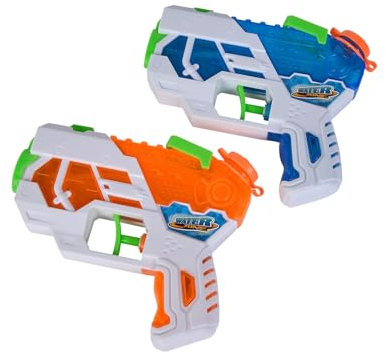 Simba 107276080 - Waterzone Dual Blaster Set, 2 Wasserpistolen mit aufklappbarem Visier, 12cm, Abzugmechanismus, ab 3 Jahren