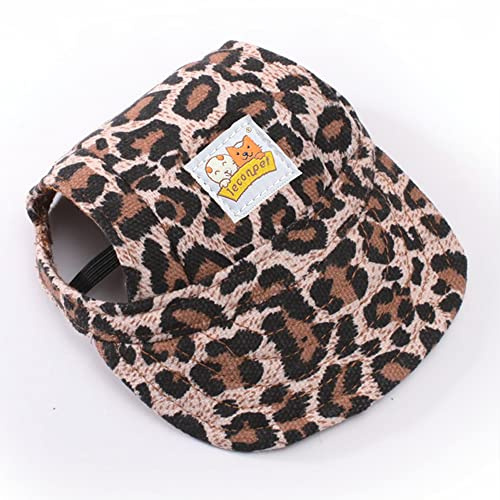 leconpet Cappellini da baseball con tracolla regolabile e comodi fori per le orecchie per cani di piccola taglia media e grande protezione solare esterna (XL, leopardo)