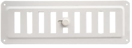 Griglia di Ventilazione Regolabile in Metallo Verniciato a Polvere – Colore Bianco RAL 9016 – Per Pareti, Soffitti, Camini, HVAC – Interni ed Esterni 23 x 7.5 cm.