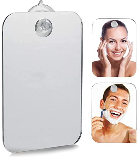 FLAVNT Rasierspiegel Duschspiegel für Badezimmer inkl, Schminkspiegel für die Dusche, Camping Spiegel Dusche, Dusche, Antibeschlagspiegel,Wandspiegel (17 * 13cm)
