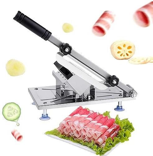 Affettatrice Manuale per Carne Congelata, 0,3 mm di Spessore, Affettatrice per Carni Domestiche Torrone Macchina da Taglio per Uso Domestico