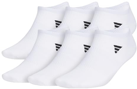 adidas Men's Superlite No Show Socks (6 Pairs) Lightweight & Breathable