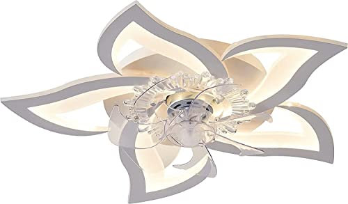 SIGOLY Moderno Silenzioso LED Ventilatore da Soffitto con Luci, Elegante Decorativo Camera da Letto Ventilatore Luce, ABS Invisibile Pale del Ventilatore, 3 velocità del Vento Marriage