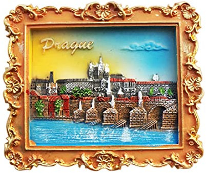 Kühlschrankmagnet in Prag, Tschechische Republik, Reise-Souvenir, 3D-Kühlschrankdekoration, Magnetaufkleber, handbemalt, Bastel-Kollektion
