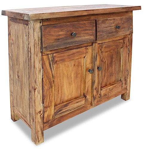 HETFTJN Sideboard, Apothekerschrank Vorratsschrank Aufbewahrungsschrank Bücherregal Geeignet für Flur Office Wohnzimmer Badezimmer Altholz Massiv 75 x 30 x 65 cm