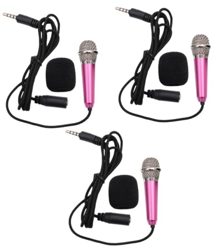 TOYANDONA 3St k Liedartefakt mikrofon mini drahtlose Computerlautsprecher USB-Mikrofon Mini- Aufnahme drahtlose e kabelloser Lautsprecher Handy Karaoke-Artefakt Rosa