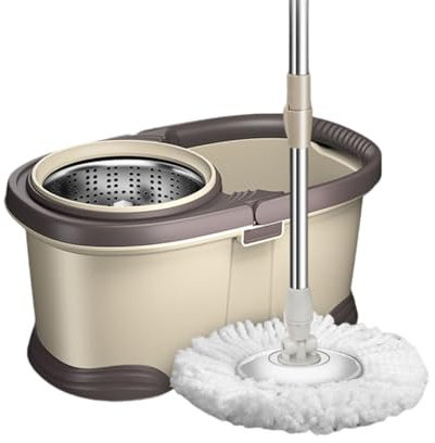 OYWEHECE Cubo para fregona con Juego de escurridor, fregona giratoria de Microfibra y Sistema de Cubo para Limpieza de Suelos, Cubo pequeño para fregona para Almacenamiento Compacto