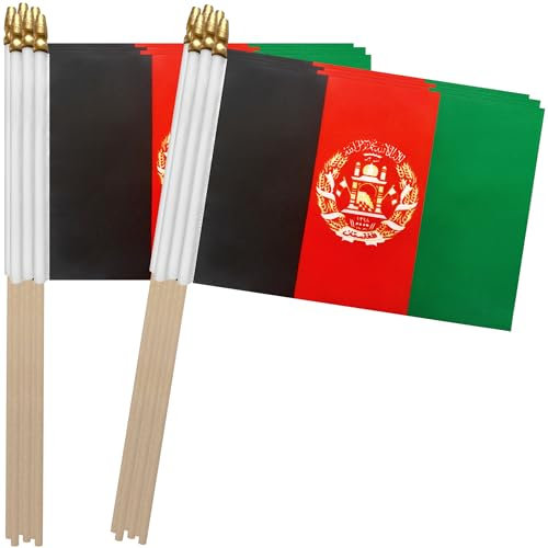 TSMD Afghanistan-Flagge, kleine Mini-Handflaggen, 12,7 x 20,3 cm, 12 Stück