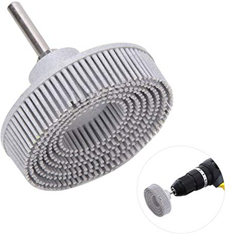 Disco de cerdas de 3 pulgadas, cepillo abrasivo de caucho de esmeril, muela abrasiva de pulido y desbarbado, disco de eliminación de revestimiento abrasivo de grano para metal con (Blanco)