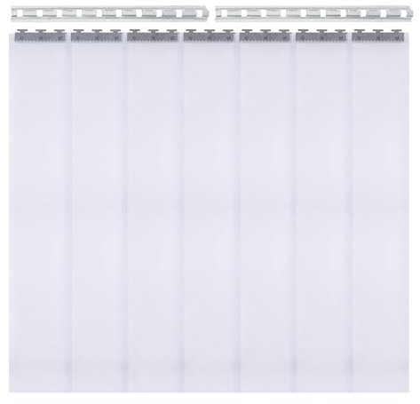 Levkitch Lot de 5 rideaux à lamelles en PVC - 200 x 18 cm - Transparent - Pour réfrigérateur, porte de stockage, chambre