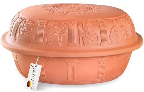 Römertopf Cocotte maxi pour 8 à 10 personnes – 7 litres avec couvercle en céramique – Pour mijoter, rôtir et cuire à la vapeur – Passe au four