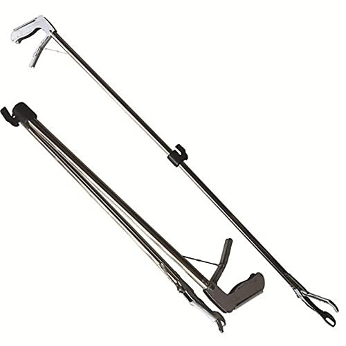 LVSEWOA Pinze per Raccogliere i rifiuti in Acciaio Inossidabile, pinze Pieghevoli, Strumento per afferrare i Bastoncini, Attrezzi da Giardino (120 cm | Argento)