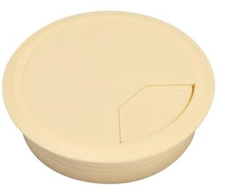 FOVAOK 5PC Hot Desk Wire Hole Cover Base 60mm/80mm Office Desk Grommet Table Cable Outlet Port Wire Rack Organizer Furniture Hardware(Beige,80mm)