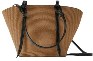 MOFFNNOL Strohtaschen Damen Shopper Sommer Strohbag Strand Umhängetasche Unterarm Handtasche Gewebte Tasche Reisen Freizeitbeutel-Khaki