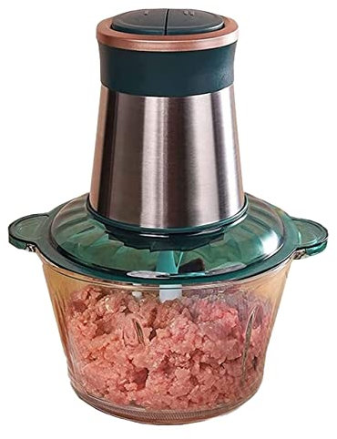 7LiuYueFei6 Hachoir électrique, Robot culinaire, Bol en Verre de 2 L pour Viande, légumes, Fruits et Noix, Lames en Acier Inoxydable, Facile à Nettoyer, 300 W