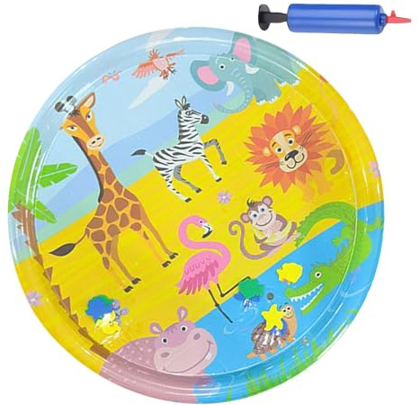 Wassermatte für Katzen, Kühlmatte für Hunde – bunte Wasserspielmatte mit Inflator | Aufblasbares Zubehör für Haustiere, sensorisches Spielbett, tragbar, für Zeit Cha