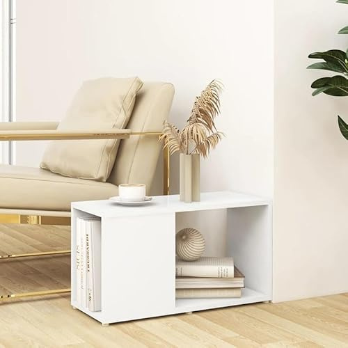 Eleganz TV-Schrank Weiß 60x24x32 cm aus Holzwerkstoff - Moderner Lautsprecher-Ständer für Wohnzimmer, Kompakt & Langlebig - Ideal für kleine Räume