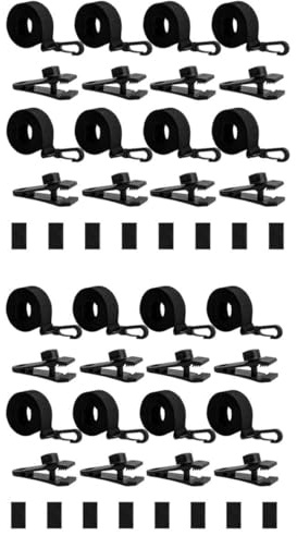 Pool Solar Cover Reel Attachment Kit - One set includes 8 straps with hooks, 8 clips and 8 touch fasteners for in-ground pool covers | Durable weatherproof fastening system (2 sets)