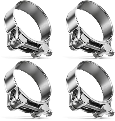 ENUTROF Collier pour Echappement Moto de Serrage Pot Inox Tuyau 56-59mm