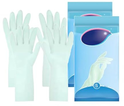Gyrategirl 2 Pair Washing Up Gloves Reusable Rubber Cleaning Gloves Waterproof Non-Slip Dishwashing Gloves Suitable for Kitchen Household Bathroom Gardening Cleaning,3 Size